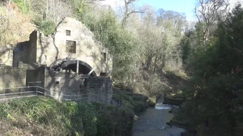 Old water mill and small river Video stock 125685012