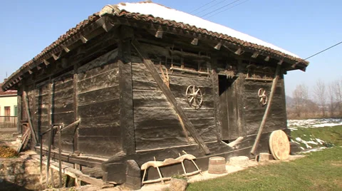 Old water mill in the countryside Stock Footage 35958741