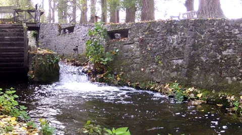 Old water mill. Stock Footage 34301687
