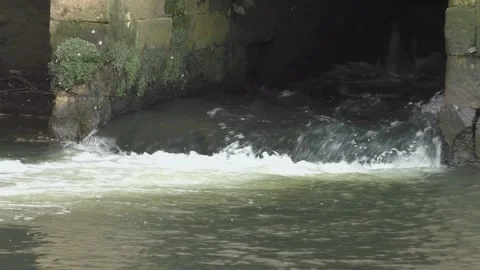 Old Water Mill Outflow Stock Footage 230921308