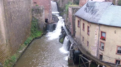 Old water mill in Saarburg. Stock Footage 33790480