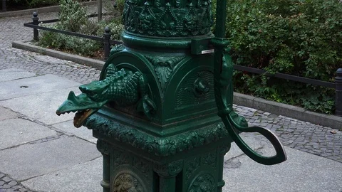 Old water pump in Berlin. Germany. 4K. Video stock 108645455