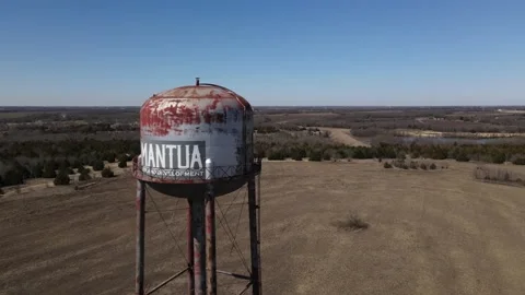 Old Water Tower Flyby Stock-Footage 165891925