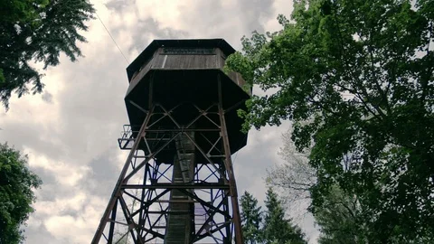 Old water tower in the forest. Stock Footage 96350200