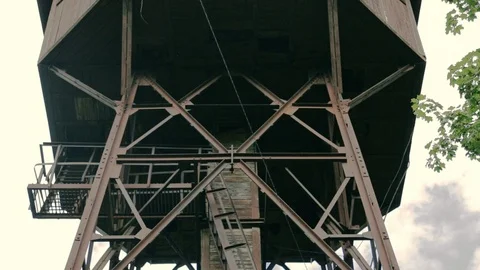 Old water tower in the forest. Stock Footage 96353447