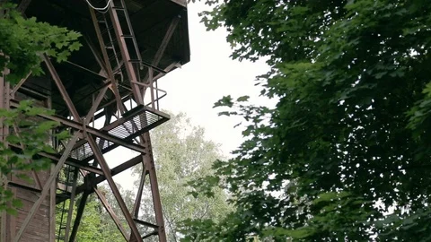 Old water tower in the forest. Stock Footage 96353580