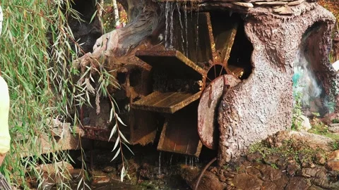 Old water wheel Stock Footage 141617531
