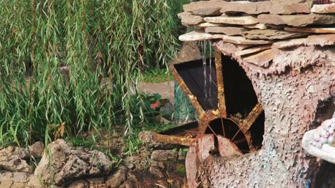 Old water wheel Stock Footage 141617681