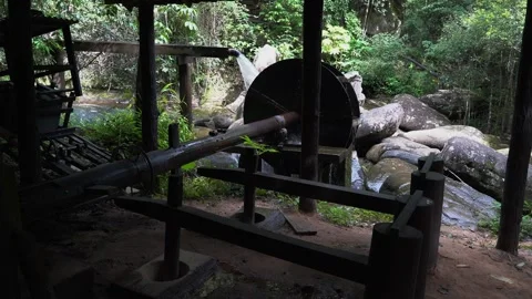 Old water wheel Stock Footage 221253564