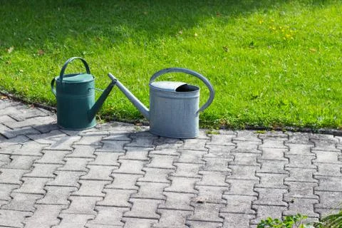 Old watering can 스톡 사진