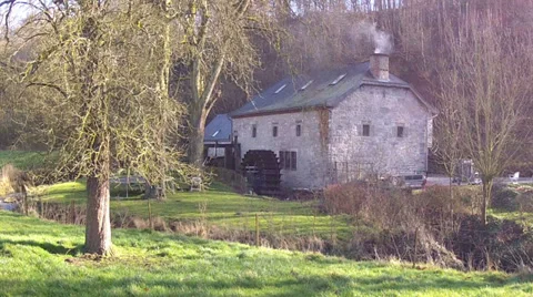 Old watermill. Stock Footage 35399370