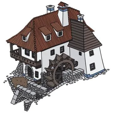 Old Watermill Stock Illustration