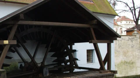 Old watermill in Prague. Stock Footage 35683702