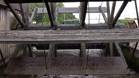 The old watermill on a river Stock Footage 76946928