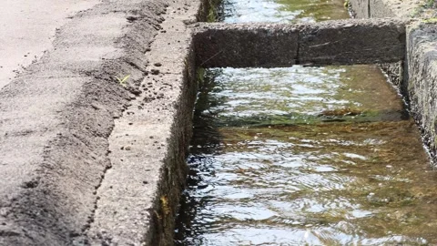 Old waterway made of stone Stock Footage 247447373