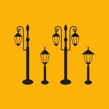 Old way lighting outdoor set icon design vector Stock Illustration