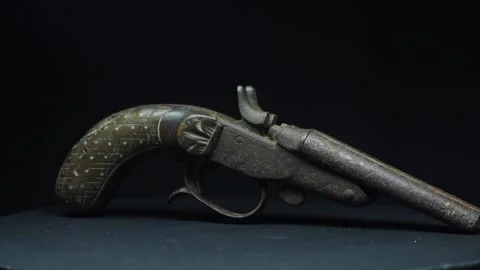 Old Weapon in Rotation Stock Footage 334107672