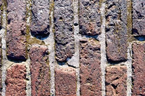 Old weathered bricks floor pattern Stock Photos
