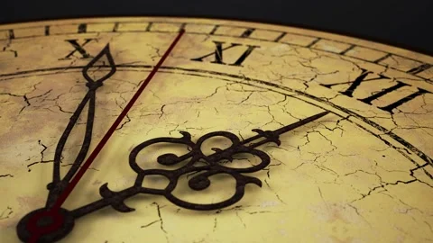 Old weathered down vintage clock Stock Footage 140888391