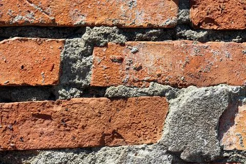 Old weathered orange brown bricks Stock Photos