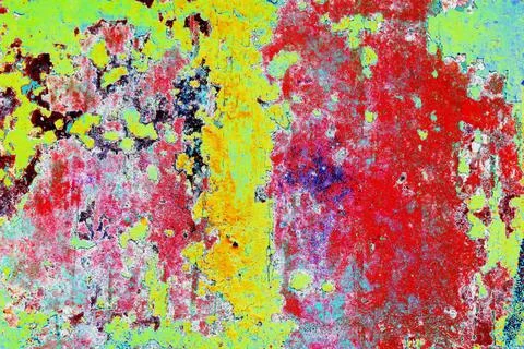 Old weathered painted wall background texture. Peeling plaster wall with fa.. Stock Illustration