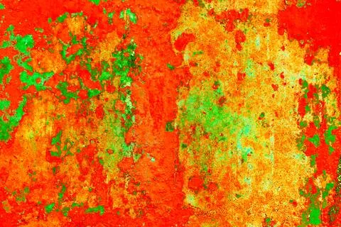 Old weathered painted wall background texture. Peeling plaster wall with fa.. Illustrazione stock