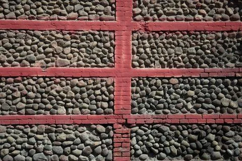 Old weathered stone wall as background Stock Photos