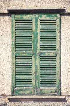 Old weathered window blinds Stock Photos