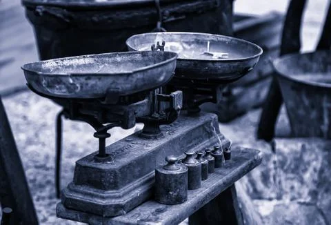 Old weighing scale Stock Photos
