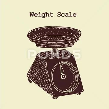 Old weight scales. vector illustration Stock Illustration