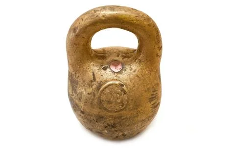 Old weight on white background Stock Photos