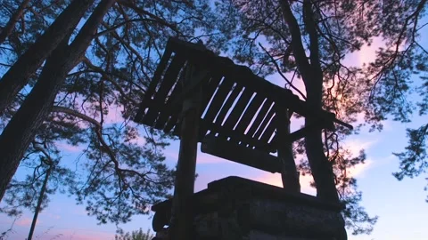 Old Well In The Forest On The Background Of A Beautiful Sky Stock Footage 98747294