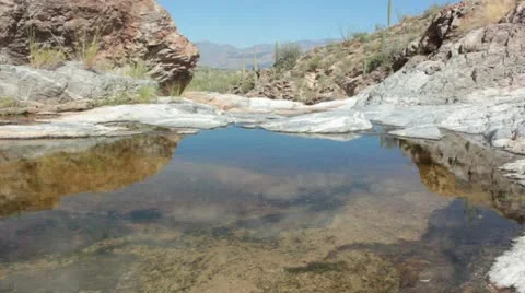 Old West Pool and Desert Valley Vídeo Stock 12139935