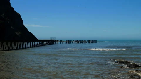 Old Wharf Medium Shot Stock Footage 235863678