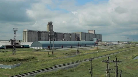 Old wheat silo facility in Kazakhstan Stock Footage 48767912