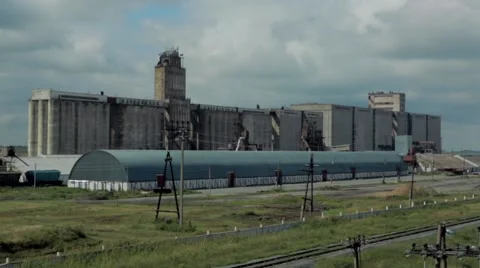 Old wheat silo facility in Kazakhstan Stock Footage 48767981