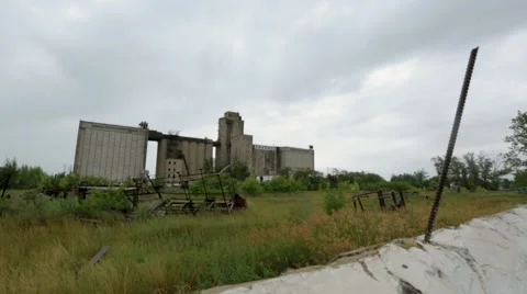 Old wheat silo, Kazakhstan Stock Footage 48768436