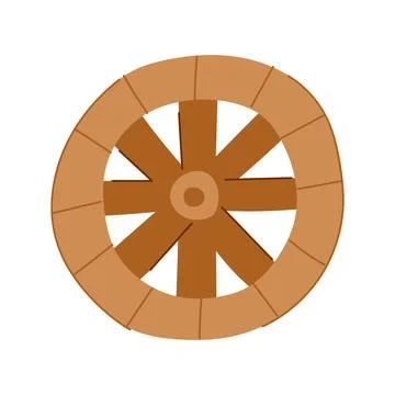 Old wheel ancient cartoon vector illustration Stock Illustration