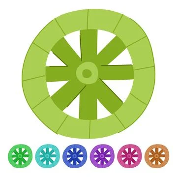 Old wheel ancient vector cartoon graphic Stock Illustration