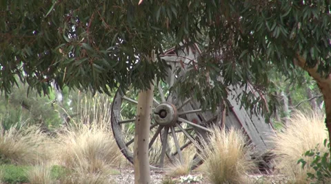 Old wheel and cart Stock Footage 36720160
