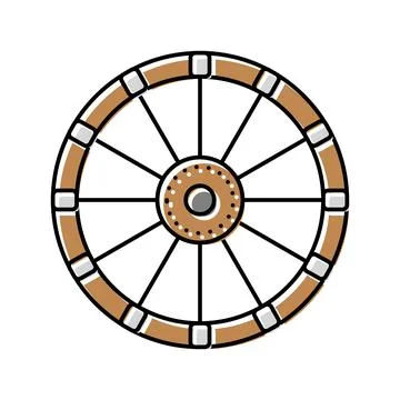 Old wheel color icon vector illustration Ilustración de archivo