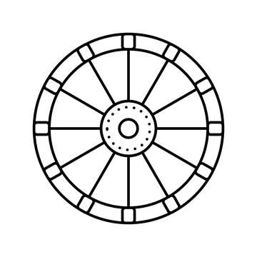 Old wheel line icon vector illustration Ilustración de archivo