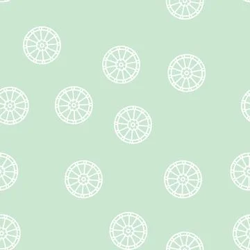Old wheel line seamless pattern Illustrazione stock