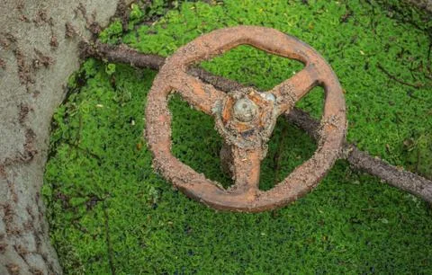 Old wheel valve 库存照片