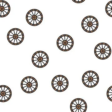 Old wheel vector seamless pattern Illustrazione stock
