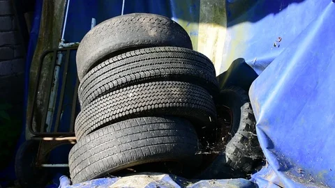 Old wheels, cobweb Stock Footage 112923402