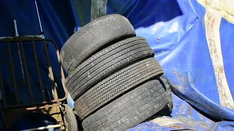 Old wheels Stock Footage 112923583