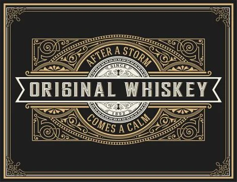Old whiskey label. Stock Illustration