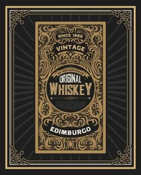 Old Whiskey Label Stock Illustration