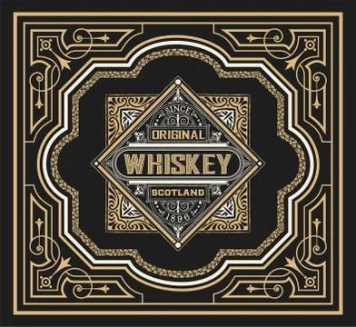 Old Whiskey Label Stock Illustration
